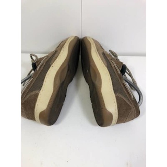 The Leather Collection Round Toe Low Top Lace-Up Boating Shoe Brown Mens US 7.5 - Picture 5 of 7